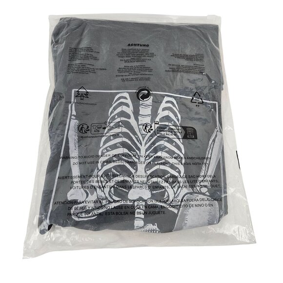 Skeleton Graphic T Shirt Halloween Costume M Coffee Short Sleeve Crew Neck - Picture 5 of 7